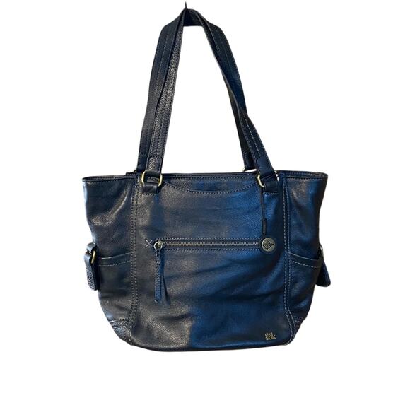 The Sak Black Leather Tote Bag classic purse shoulder bag handbag - Picture 1 of 11